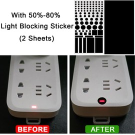 LED Light Blocking Stickers, mmcrz LED Light Blackout Sticker Light Dimming Stickers, LED Filters Dimming Sheets for Routers, TV LED Covers Blackout (Blackwhite- 2 Sheet 50% dim)