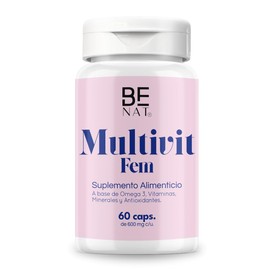 BENAT Multivitamínico para Mujer + Omega 3 + Jalea Real + Luteína y Zeaxantina |Energía, Belleza y Bienestar | 60 Cápsulas