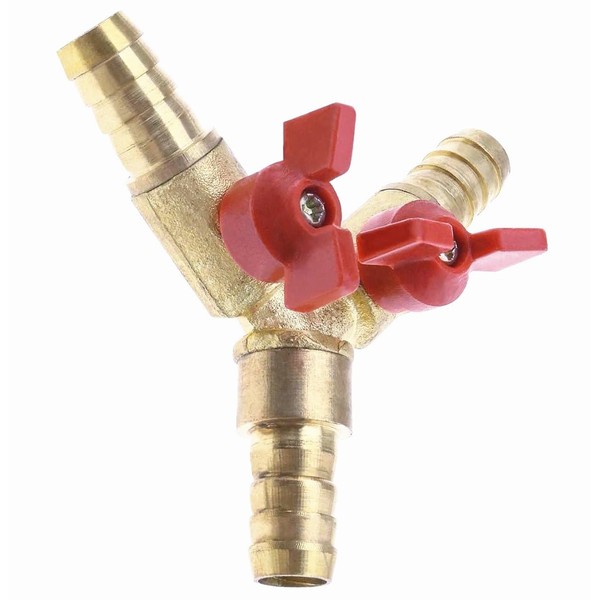 KOMUNJ 1 Piece Y 3 Way Hose Connector, Brass Ball