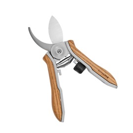Berry&Bird Mini Pruning Shears for Gardening Curved Blades Hand Pruners with Wooden Handle Garden Scissors Snips Stainless Steel Trimming Small Clippers Bonsai Compact Size Sheaering Tool