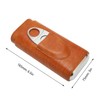 Cigar Case 3 Finger Cedar Wood Lining Portable Faux Leather