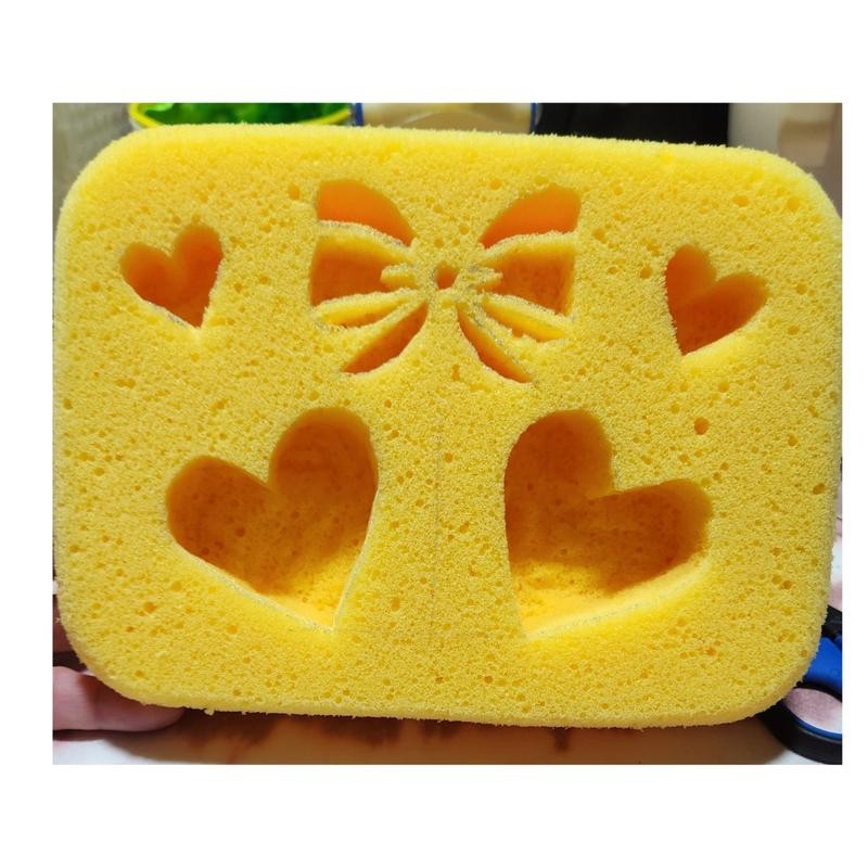 Hearts and Bow Butter Sponge Design 7.5x5.5x2 in. ASMR Squeeze