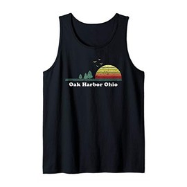 Vintage Oak Harbor, Ohio Sunset Souvenir Print Tank Top