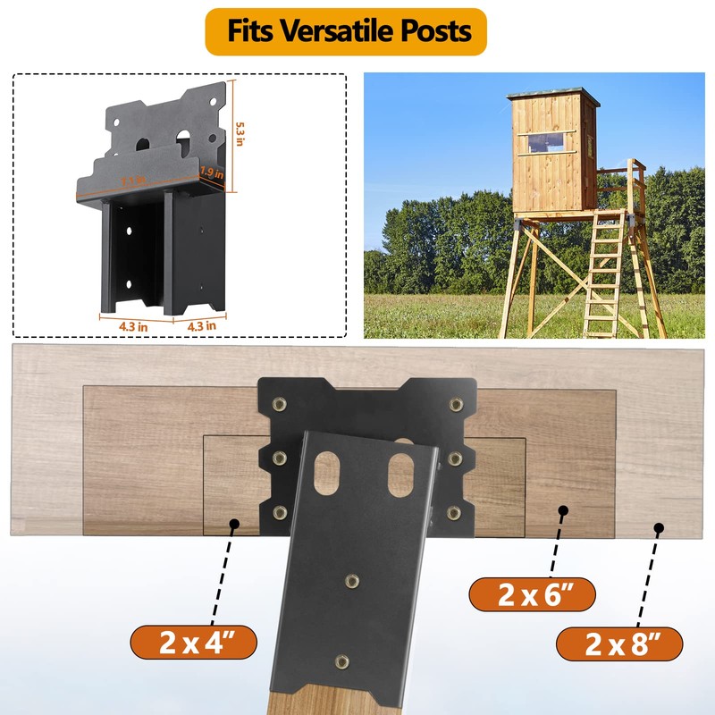 Toriexon Deer Stand Brackets, 4 X 4 Brackets for Deer
