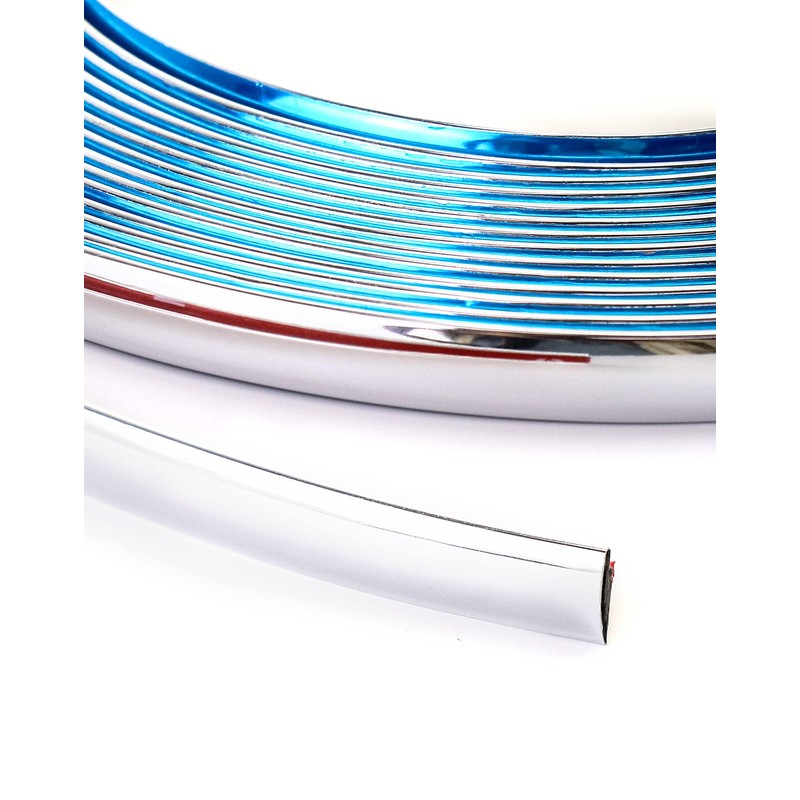 QWORK Automotive Chrome Trim Molding, 2 Pack 1/2 inch Wide
