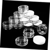 OHPHCALL 50pcs Compact Refillable Small Transparent Jars with Shape Lid