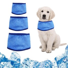 WADY Dog Bandana, 2 Pcs Dog Cooling Bandana, Cooling Scarf Neck Wrap for Dogs and Cats, Dog Scarf Bibs Kerchief, Wet Reveal Ice Bandana,Chilling Collars for Dog Puppy (Blue, Medium)