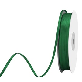 Maclemon Forest Green Double Satin Ribbon 1/8 inches x 100 Yards Solid Colour Ribbon For Gift Wrapping Craft Sewing Hair Accessories Balloons Birthday Parties Wedding Decorations And More