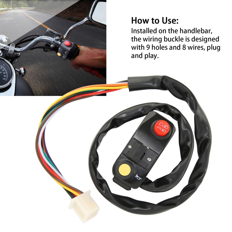 Motorcycle Handlebar Switch Universal 7/8in Motorbike Handle Bar Accessory DC