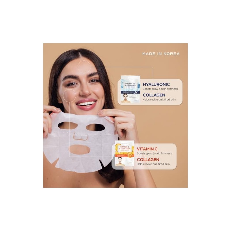 Skin 2.0 Mascarilla facial de vitamina C y ácido hialurónico