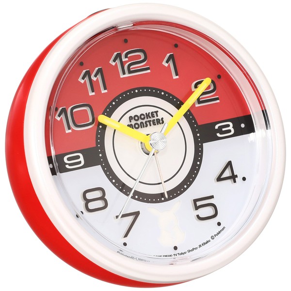 Seiko CQ420R Clock Alarm Clock, Pokemon Sun & Moon, EL Backlight, Analog, Red, Metallic