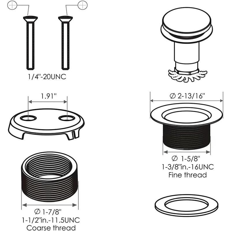 Brushed Nickel Bathtub Drain Stopper and Overflow Kit, Solid Brass
