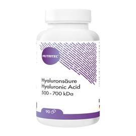 Nutritec Hayluronsäure Kapseln, hochdosiert mit 530 mg Hyaluron pro Tag, 90 Kapseln für 90 Tage, 500-700 kDa niedermolekulares Hyaluronat