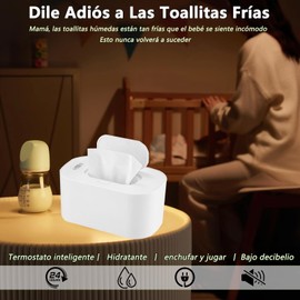 Calentador de Toallitas Humedas Portatil，Calentadores de Toallitas para Bebés Temperatura Constante Ajustable，Con Pantalla Digital y USB para Viajes, Familiares, Mascarilla Facial (Blanco)