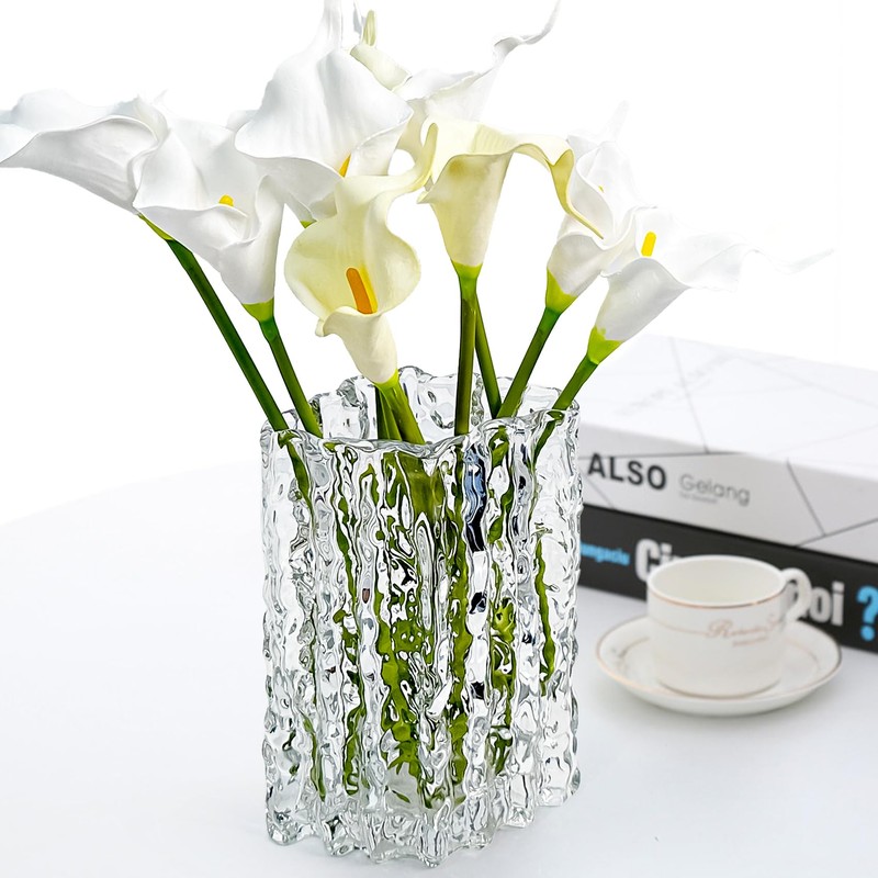 Aoderun Glass Vase Crystal Vase Heavy Duty Large Flower Vase