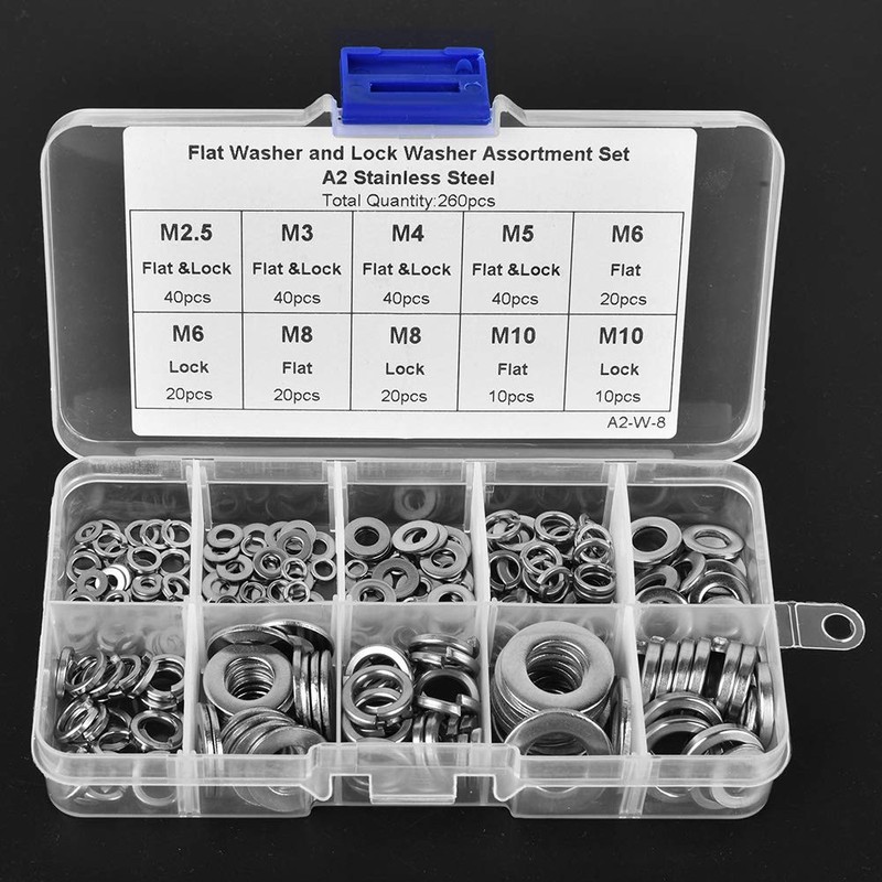 Spring Washers Stainless Steel Washers Spring Washers 260 Pieces Heat