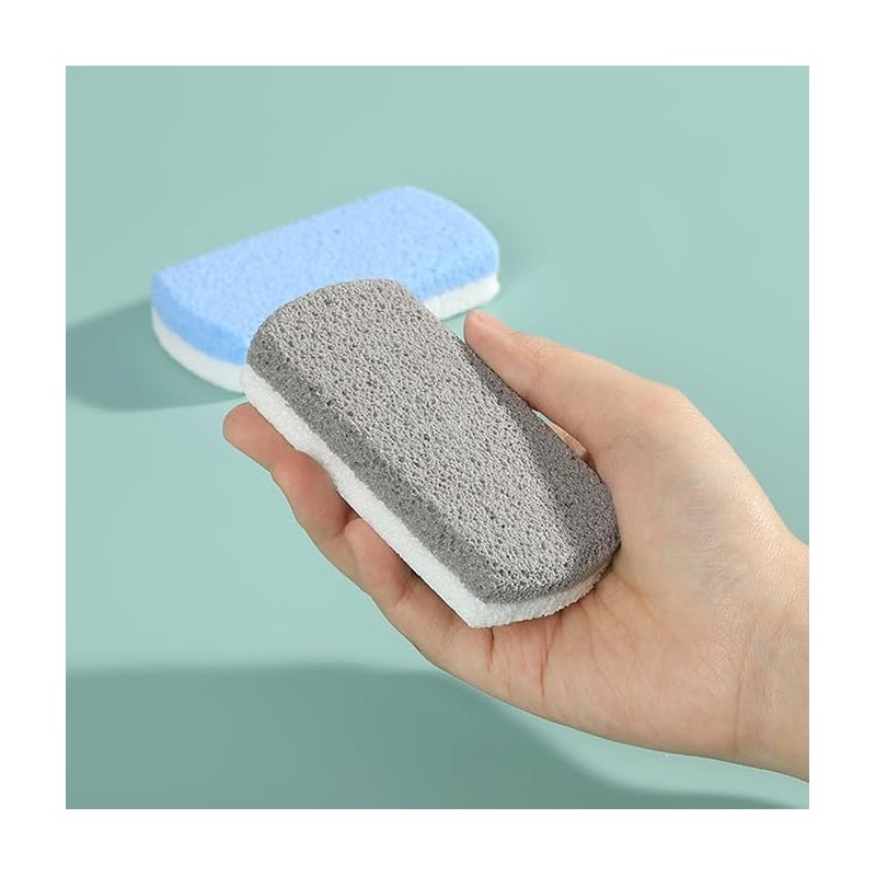 4PC Pumice Stone Cleaning Block, Dual Layer Blue White and
