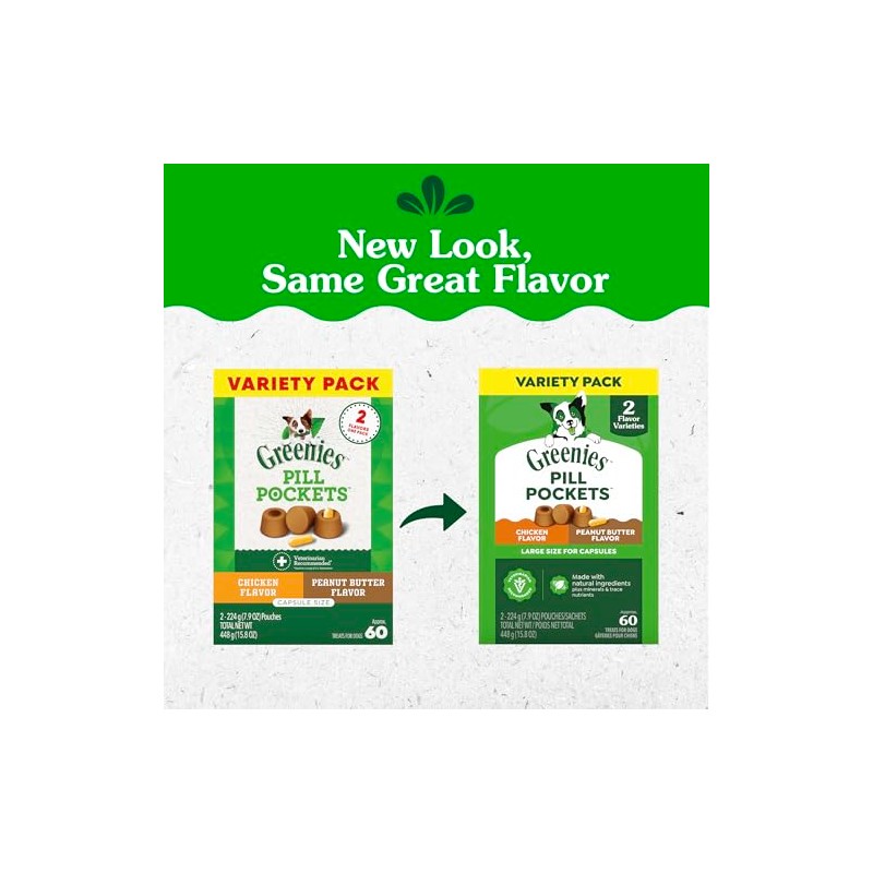 Greenies Pill Pockets for Dogs Large Size, Dog Treat Pouch