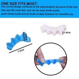 Toe Separators Spacers for Women - 8 Pieces Gel Toe Straightener for Correct Bunions and Relieve Foot for Overlapping Yoga Practice, Non-Slip