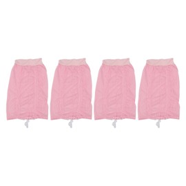 4pcs Hair Net Plopping Hat Drawstring Adjust Strap Washable Reusable Net Plopping Cap for Drying Curly Hair Pink