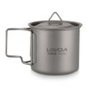 Lixada Lightweight Titanium 3 Pieces Set Titanium 750ml Pot 350ml