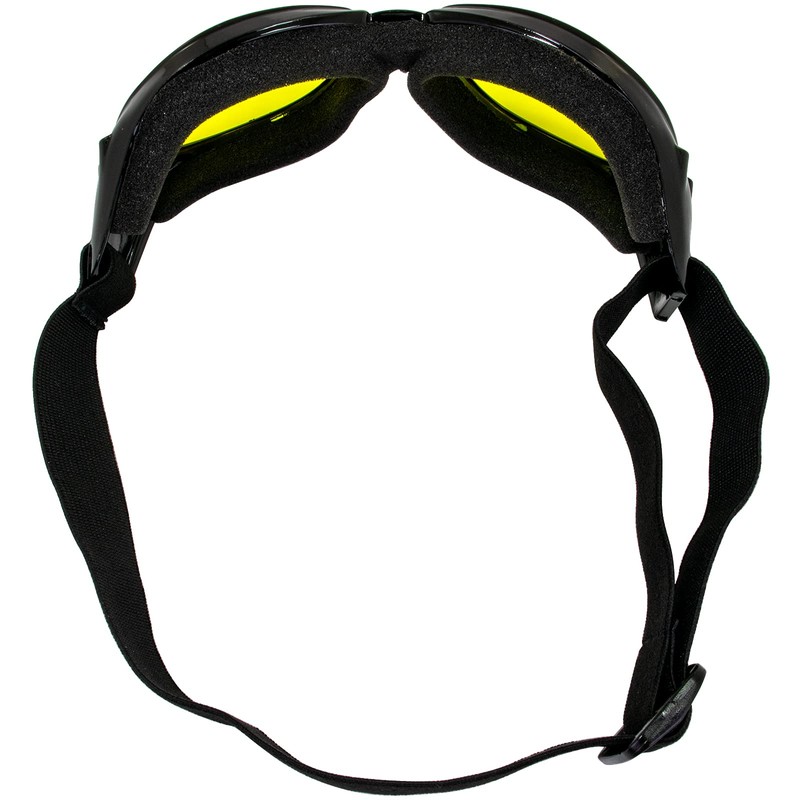 Birdz Eyewear Eagle Motorcycle Goggles (Black Frame/Yellow Lens)