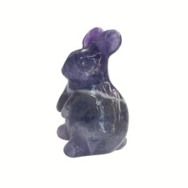 Sunshcat Natural Amethyst Hand Carved Crystals and Healing Stones Rabbit Statue,1.5 Inches Animal Figurines Gemstone