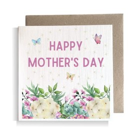 Second Ave Flower Butterflies Square Card Mum Nan Grandma Mother's Day Card