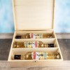 Wooden Wine Box with Lid 3 Inner Compartments 35cm x