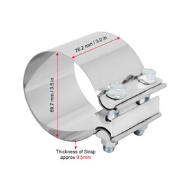 3.5 Inch 3.5" Butt Joint Exhaust Band Clamp Sleeve Stainless Steel 1pc
