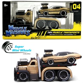 Maisto 1:64 Muscle Machines - 1953 Mack B-61 Flatbed & 1970 Oldsmobile 442 Gold