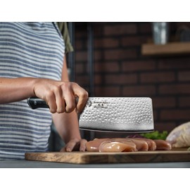Regalia Chinese Meat Cleaver Butcher Knife 7 inch: Heavy Duty Professional Japanese AUS-10 67-Layer Damascus Steel Ultra Sharp Blade Vegetable Chopper w/G-10 Ergonomic handle Knives