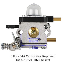 HPENP C1U-K54A Carburetor Repower Kit Air Fuel Filter Gasket for 2 Cycle Mantis 7222 7222E 7222M 7225 7230 7234 7240 7920 7924 Tiller Cultivator Echo