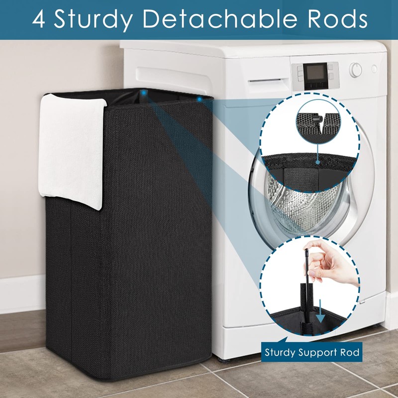 SNIGJAT Large Laundry Hamper, Tall Laundry Hamper with Sturdy Handles,