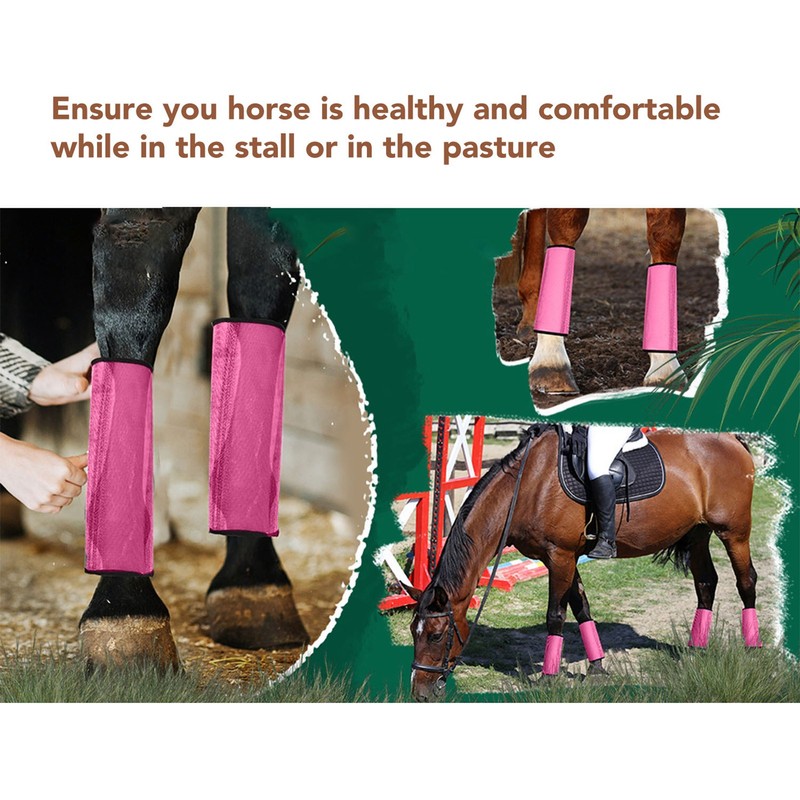 4pcs Horse Leg Covers Breathable Lightweight Protective Wrap Socks Horse