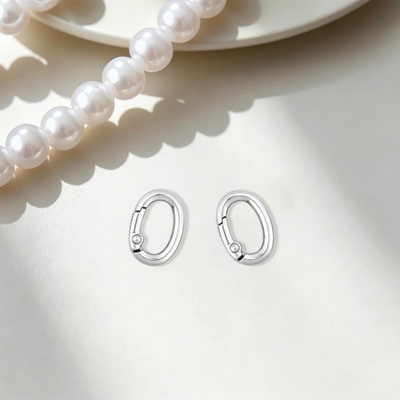 12 Pcs Oval Clasp Carabiner Necklace Clasp and Closures for