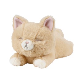 Ribuhaito 37110-32 Mini Cushion, Kuttobi Yori, Tea Cat (Total Length: Approx. 11.8 inches (30 cm), Cat Fluffy, Armrest, Plush Toy
