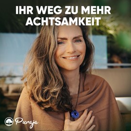 PURAJA Doughnut Pendant Made of Genuine Gemstone Healing Stone Necklace with Crystal Pendant Including High-Quality Cord, Gemstone, Aventurine