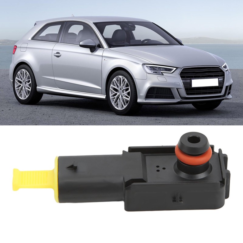 Black Car Brake Booster Pressure Sensor 5Q0 906 207 Replacement