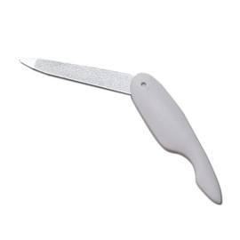 Beavorty 10pcs Portable Folding Nail Files Professional Double-Sided Nail Buffers for Manicure and Pedicure for Natural and Artificial Easy to Carry White