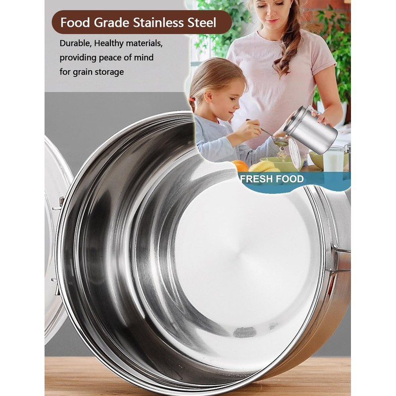 Coffee Canister 4 Pcs Stainless Steel Food Container with Clear
