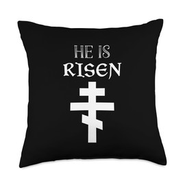Easter Christian He Is Risen Resurrection Orthodox Easter Throw Pillow