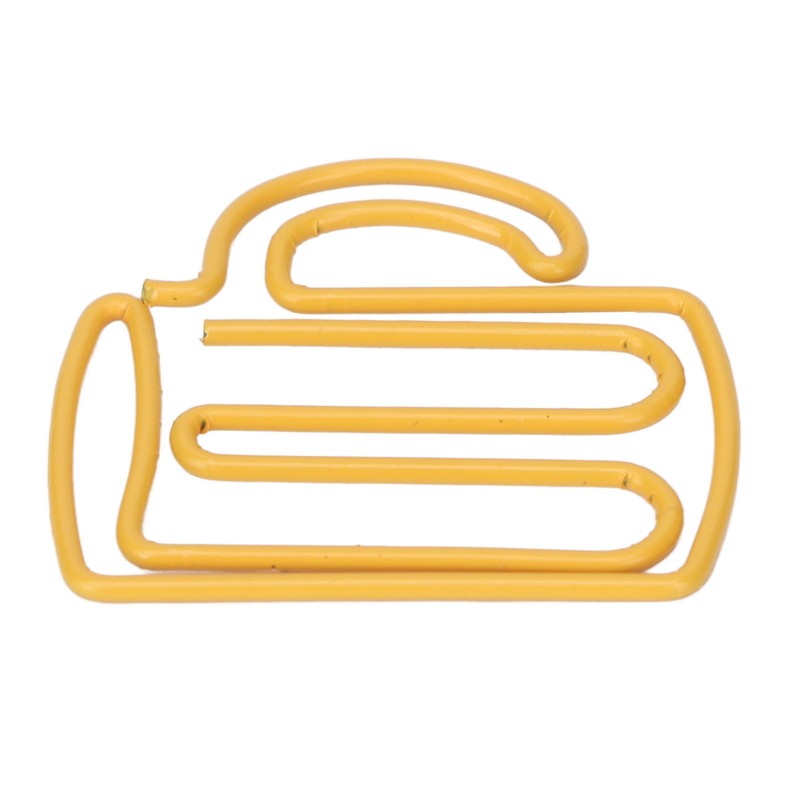 100Pcs Cute Paper Clips Yellow Cup Style Strong Metal Exquisite