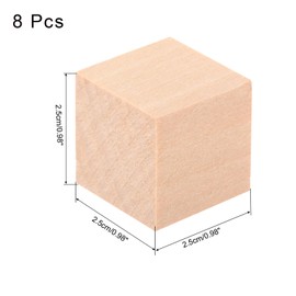 sourcing map 8Pcs Basswood Carving Block, 1"x1"x1" Square Wooden Dowels Blocks for DIY, Arts Decoration, Crafts Whittling, Hand Carved