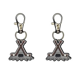 Hockey Zipper Charm Sports Fan Set of 2 Badge Reel Accent Purse Collar Charm Sports Fan Yazzle Dazzle Football Basketball Baseball Hockey Soccer Lacrosse Rugby Futbol Béisbol