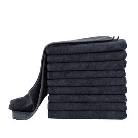 Premium Microfibre Cleaning Cloths Set of 10 Microfibre Cloth Extra Absorbent Cleaning Cloth Heavy Quality 300 g/m² Microfibre All-Purpose Cloths for Barista, Car, Household, 40 x 40 cm Anthracite