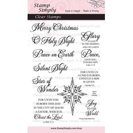Stamp Simply Clear Stamps Christian Religious Merry Christmas 4x6 Inch Sheet - 10 Pieces