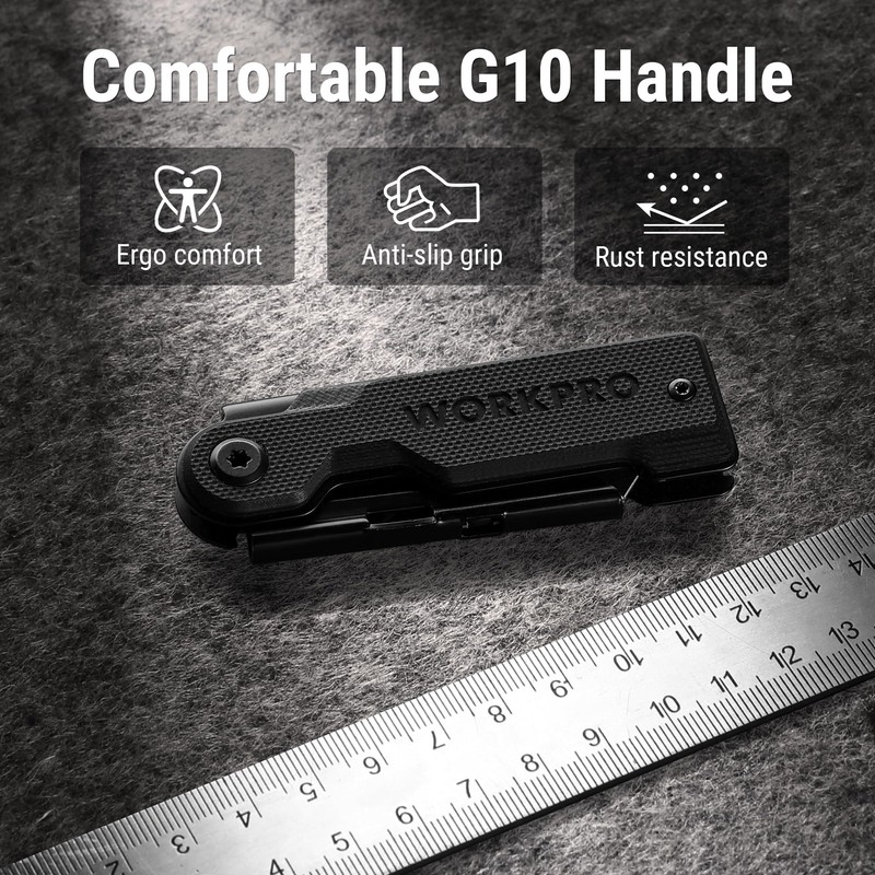 WORKPRO Folding Utility Knife with 10 Extra SK5 Blades, EDC