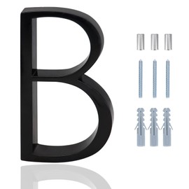 House Address Numbers for Outside/Black Address Letter B - Zinc Alloy Floating Shadow Metal House Numbers for Outside, Rust Protection Mailboxs Number (Letter B)