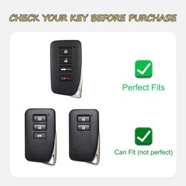 CARFRULTER for Lexus Key Fob Cover with Pearl Car Keychain, Key Case Shell fit for Lexus RX ES GS LS NX RS GX LX RC LC Smart Control Key Protector, White